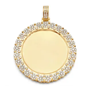 10K Yellow Gold Diamond Cluster Picture Pendant 2.93ctw