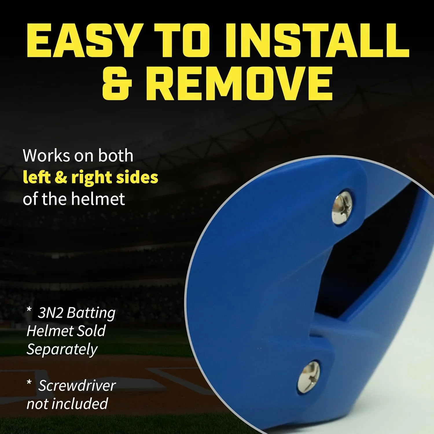 3N2 Jaw Guard C-Flap  High-Impact Plastic, Soft Foam Padding, Ambidextrous Design  Matte (One Size)