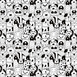 Ceramic Decals - Groovy Dogs (Black, 19" x 13")