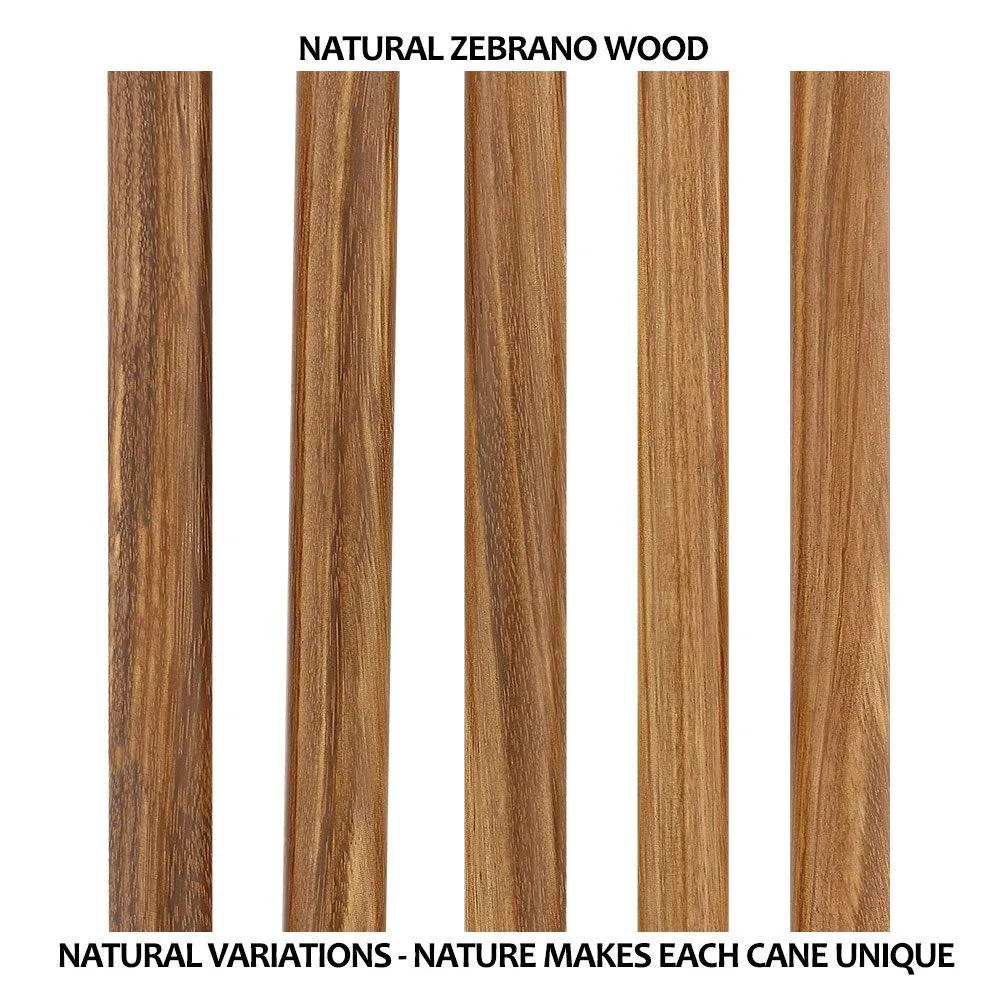 Contour Palm Grip Cane - Zebrano Wood, Ergonomic Comfort
