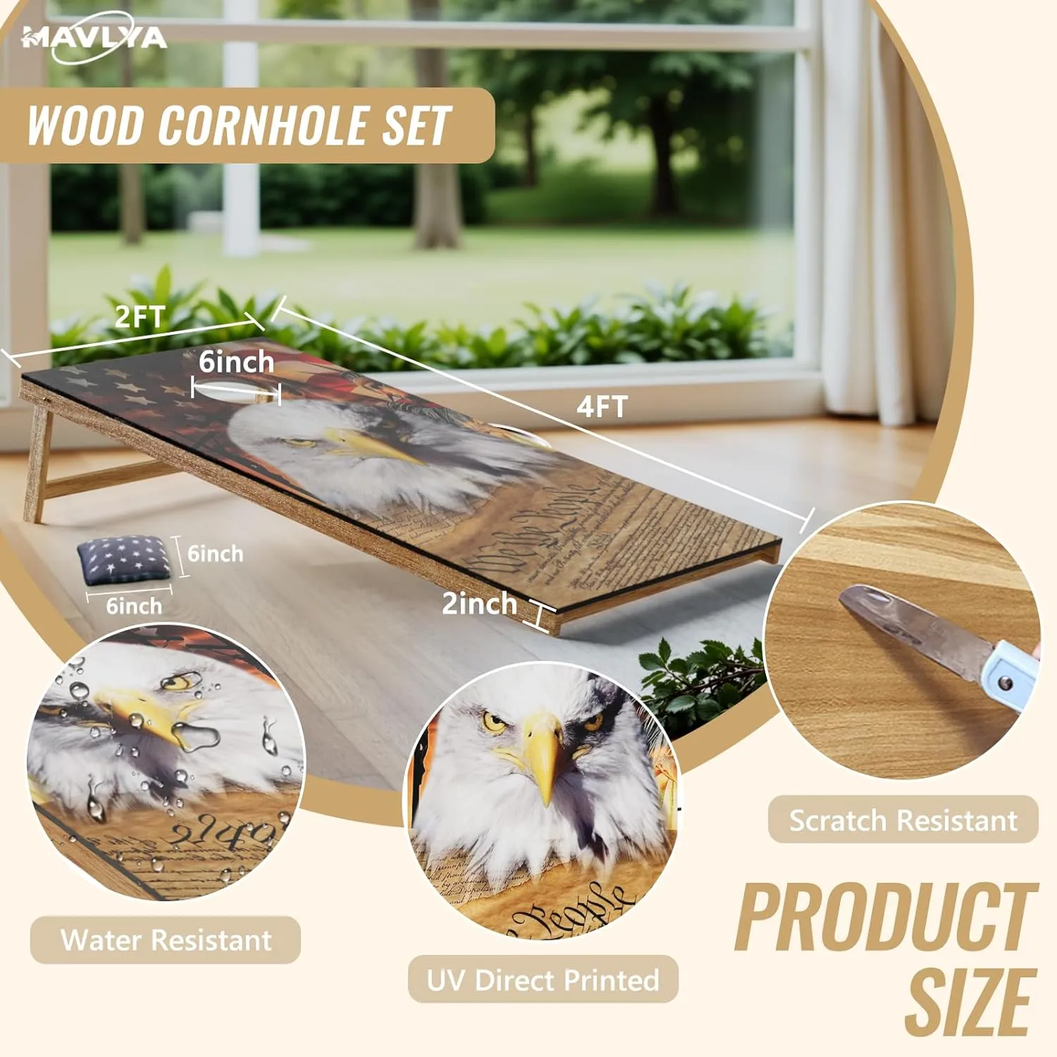 Cornhole Board Set,Corn Hole Games for Adults Outdoor,2X4FT Solid Wood Regulation Cornhole Boards with 8 Cornhole Beans Bags & Carry Case