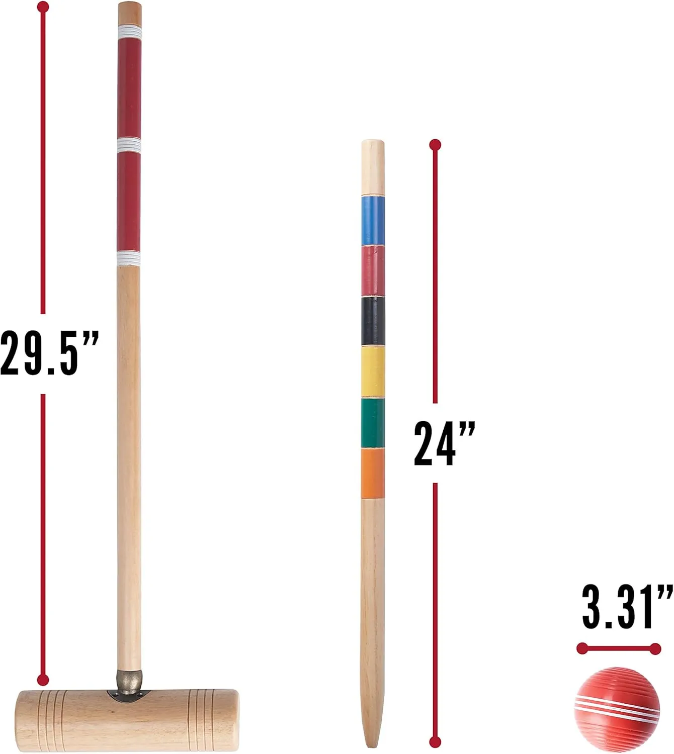 Franklin Sports Portable Backyard Croquet Sets - Complete 4   6 Player Croquet Sets with Mallets, Croquet Balls   Wickets Included - Outdoor Family Lawn Game Sets