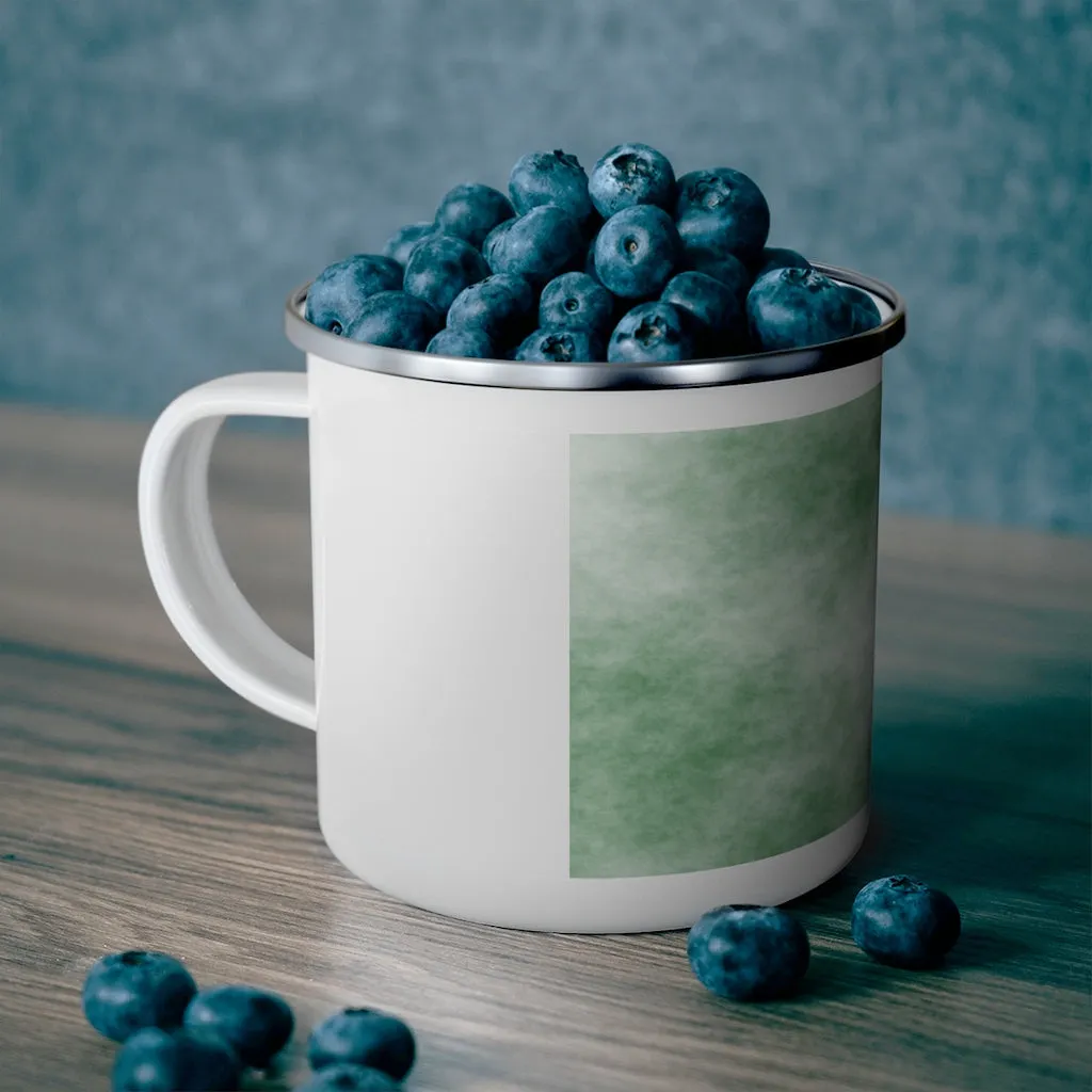 Green Cloud Enamel Camping Mug