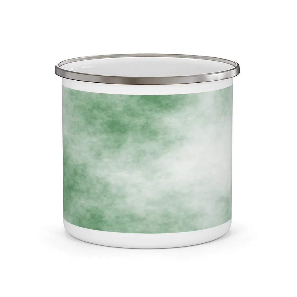 Green Cloud Enamel Camping Mug