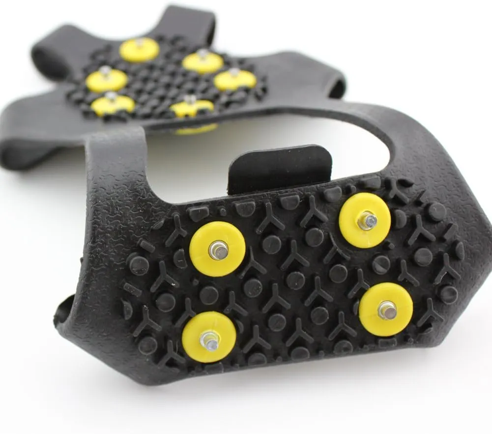 Ice Cleats Grippers for Shoes and Boots 24 Teeth Crampons 10 Teeth Tiny Spikes Ice Cleats for Walk on Ice Snow and Freezing Mud