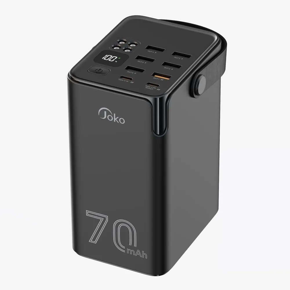 JOKO 70000mAh Power Bank High Capacity 20W PD 3.0 Fast Charging 22.5W Max Large Power Bank,7 Outputs 2 Inputs,LED Display,USB-C Battery Packs for iPhone, Samsung, OutdoorsCamping