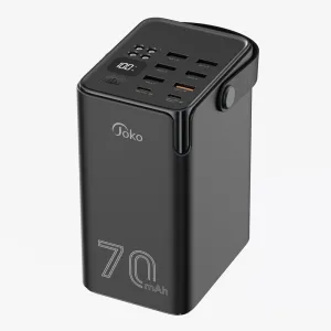 JOKO 70000mAh Power Bank High Capacity 20W PD 3.0 Fast Charging 22.5W Max Large Power Bank,7 Outputs 2 Inputs,LED Display,USB-C Battery Packs for iPhone, Samsung, OutdoorsCamping