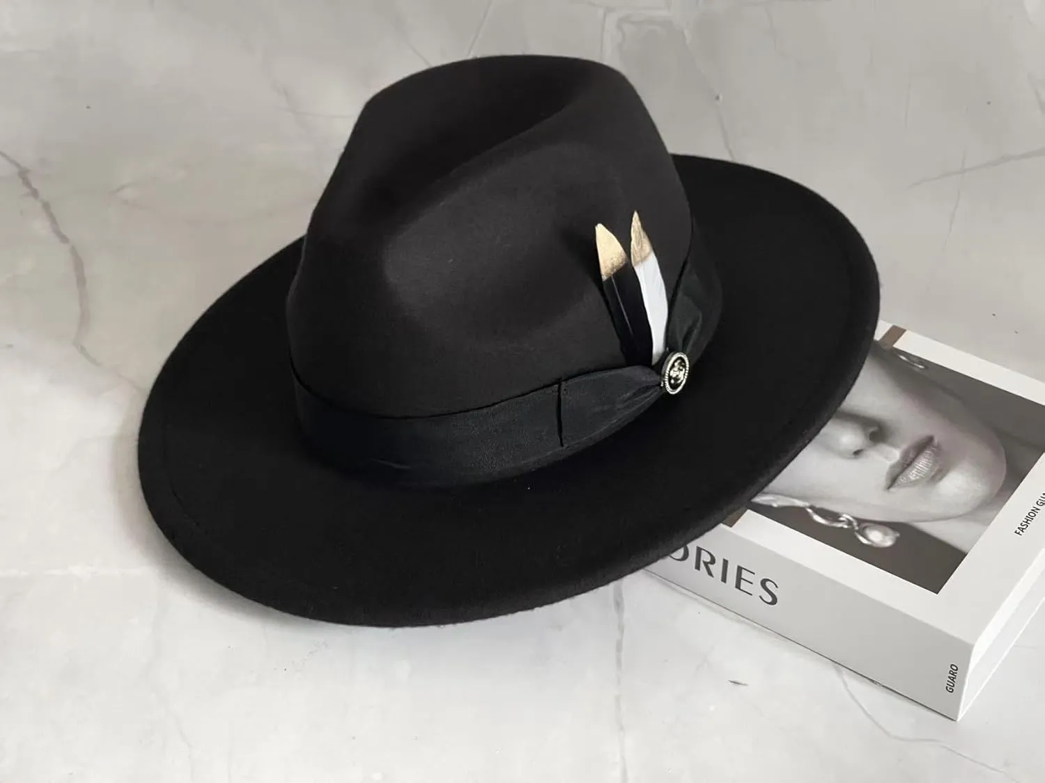L'ouve Classic Fedora Hats for Men & Women Wide Brim Felt Hat Panama Dress Fedora Hat 2024