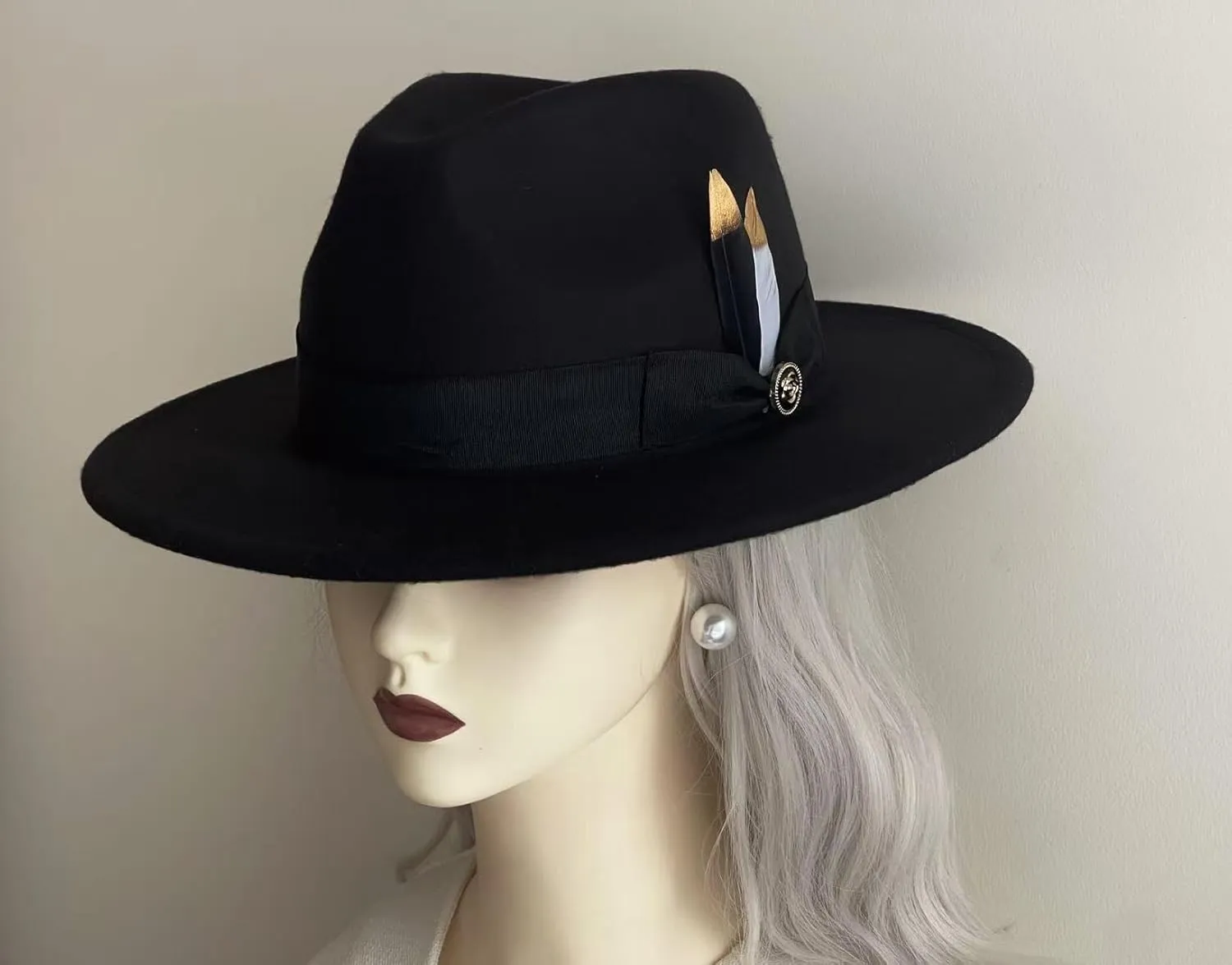 L'ouve Classic Fedora Hats for Men & Women Wide Brim Felt Hat Panama Dress Fedora Hat 2024