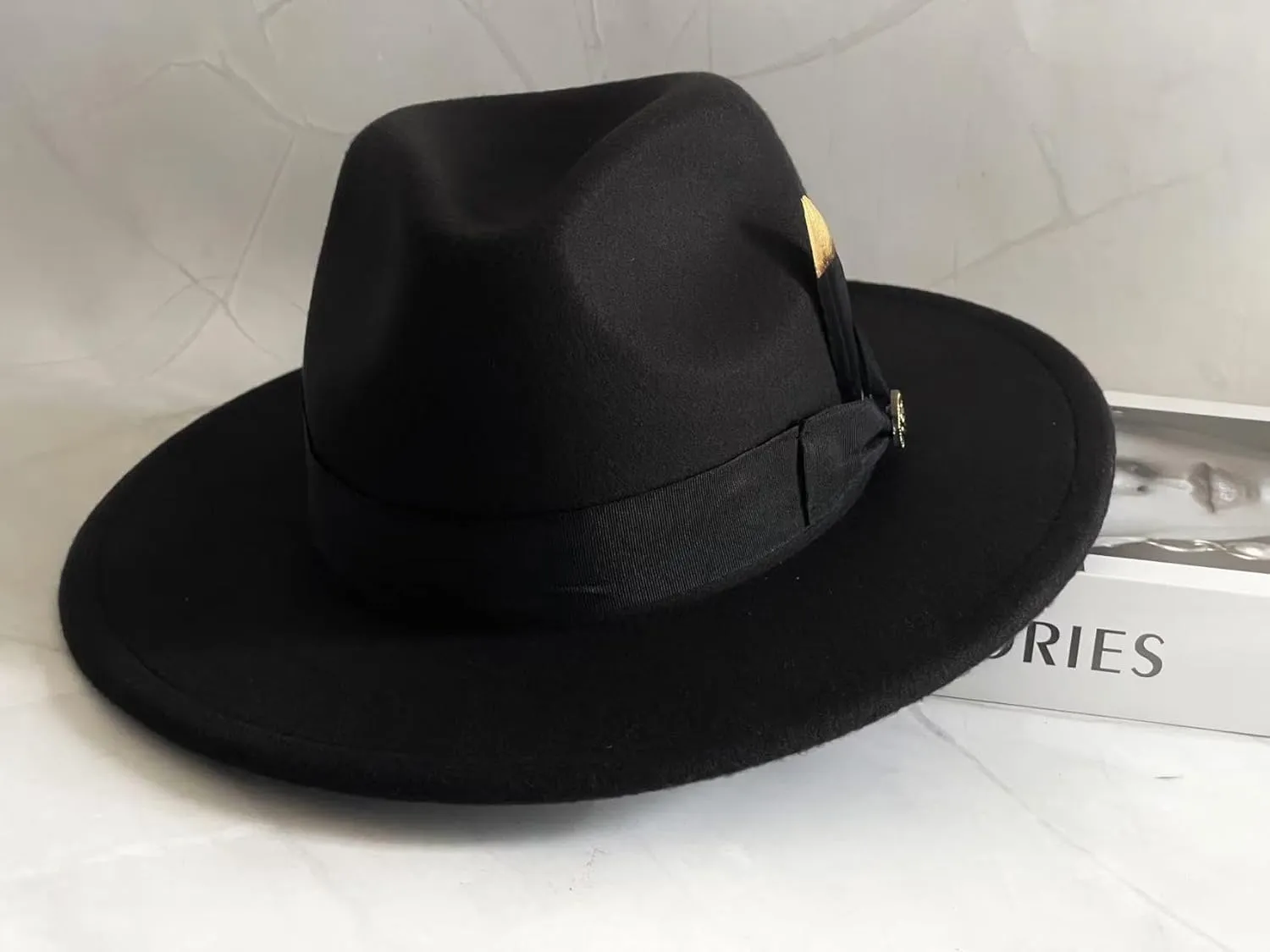 L'ouve Classic Fedora Hats for Men & Women Wide Brim Felt Hat Panama Dress Fedora Hat 2024