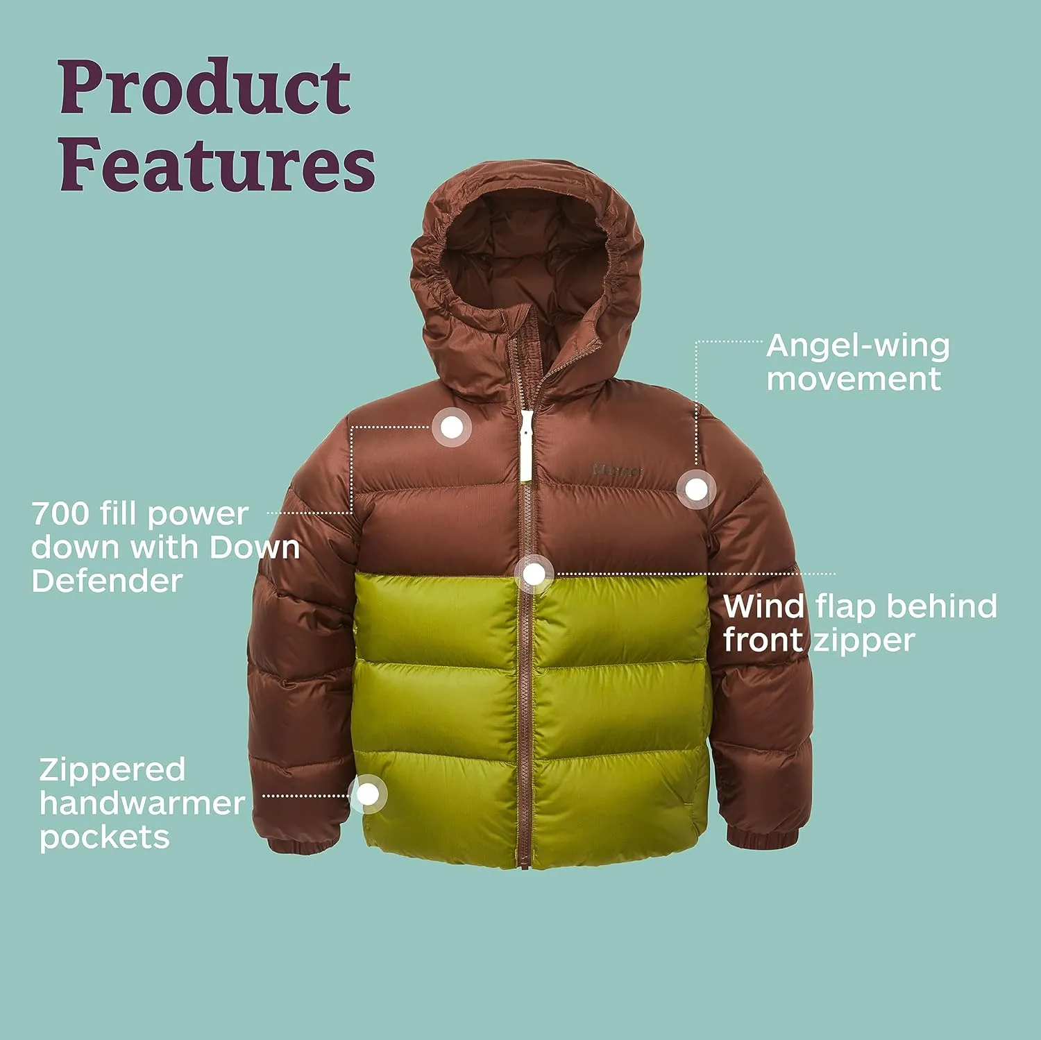 Marmot Kids Guides Down Hoody - 700 Fill Insulated, Water-Resistant, Lightweight Puffer Jacket with Hood