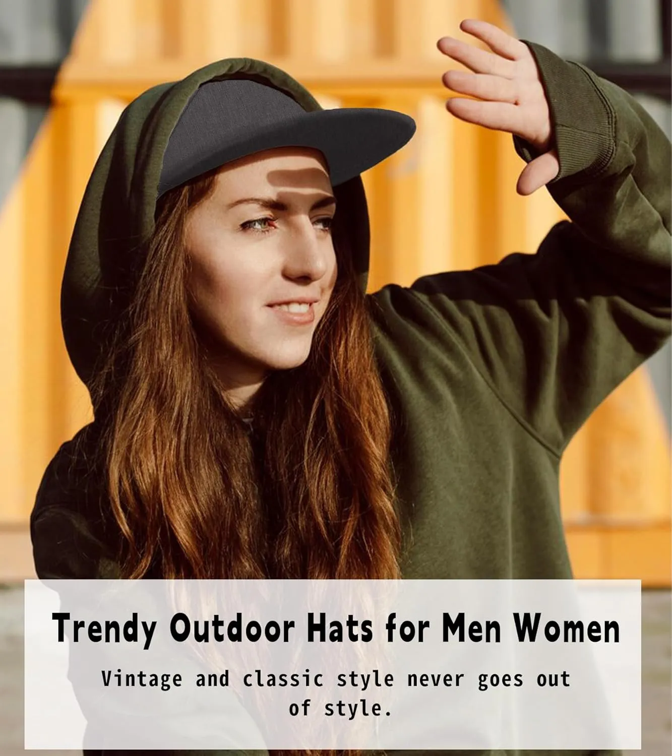 Men Flat Brim Adjustable Snapback Trucker Hat 6 Panel Camper Style Hat Blank Mesh Back Baseball Cap