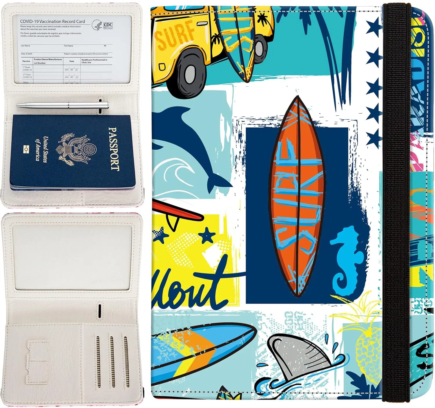 Passport Holder,Passport Cover Rfid Blocking Travel Wallet Cute Personalized Womens Mens Credit Card Wallet Girl Gift (Blue)