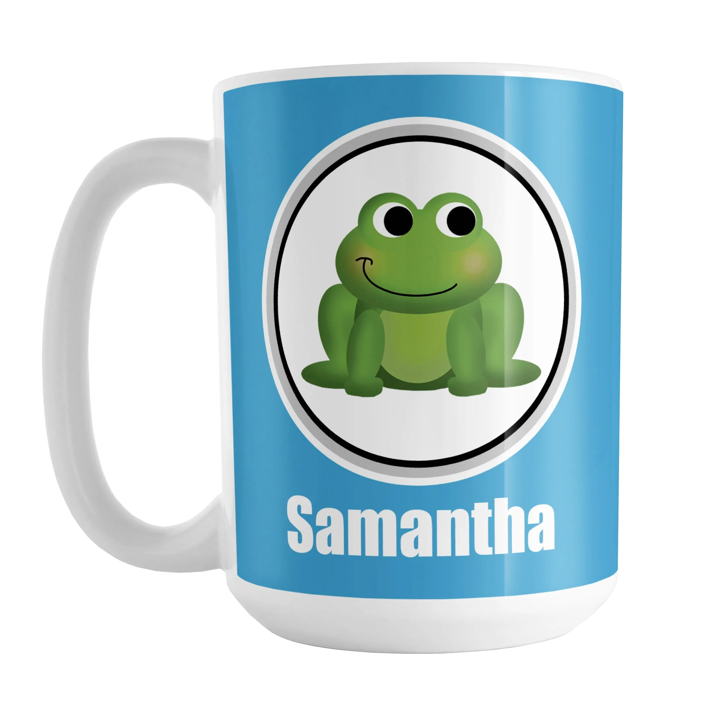 Personalized Adorable Blue Frog Mug