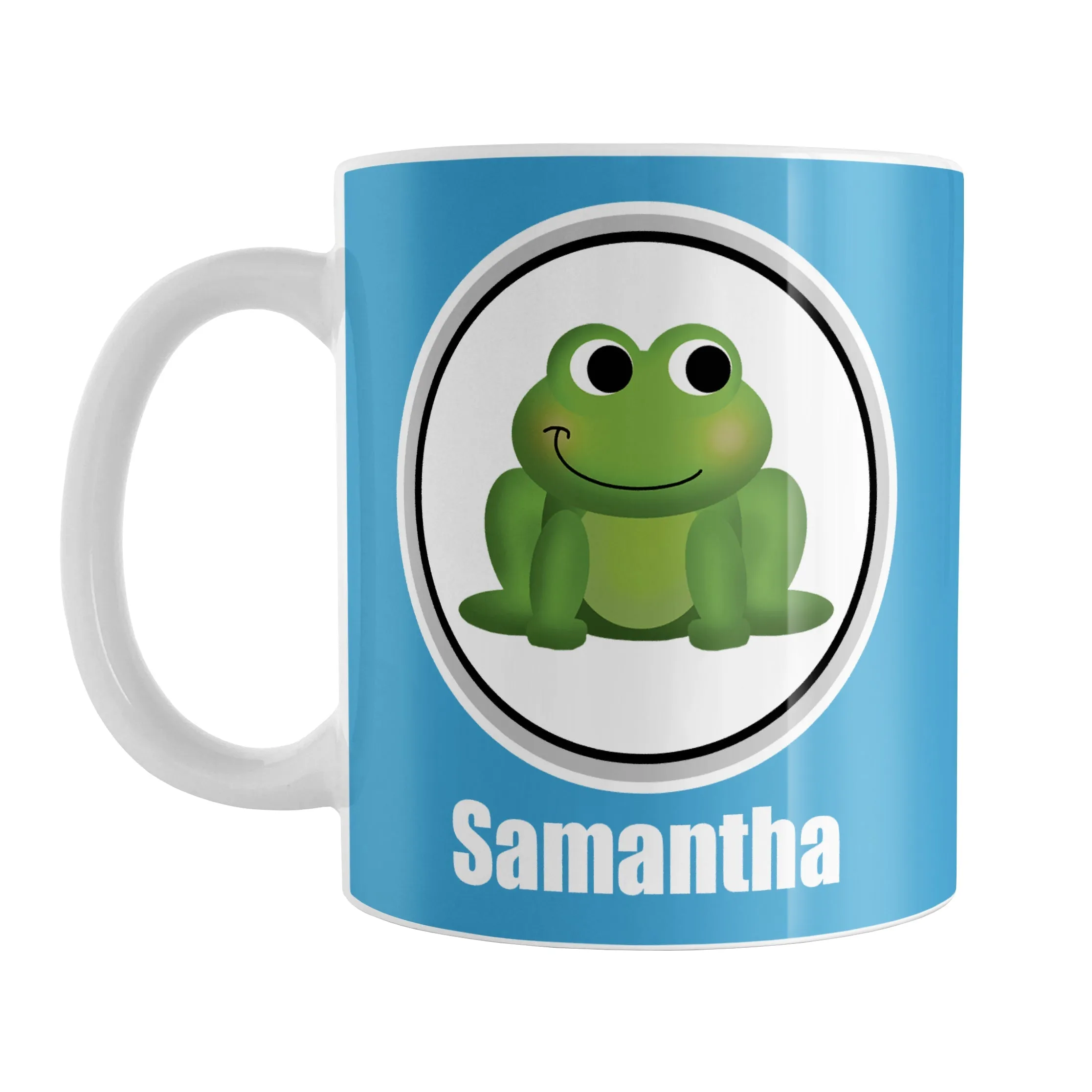 Personalized Adorable Blue Frog Mug