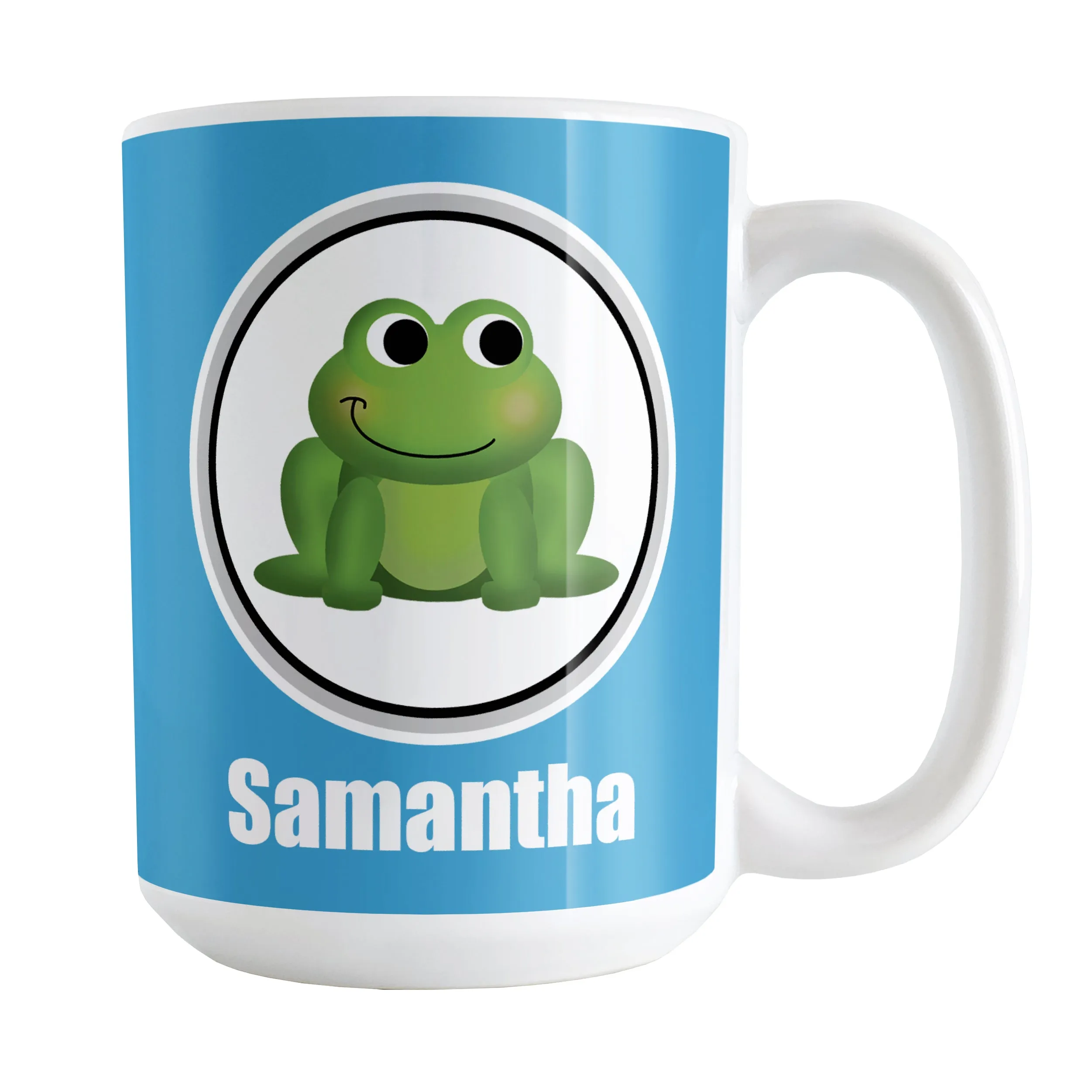 Personalized Adorable Blue Frog Mug