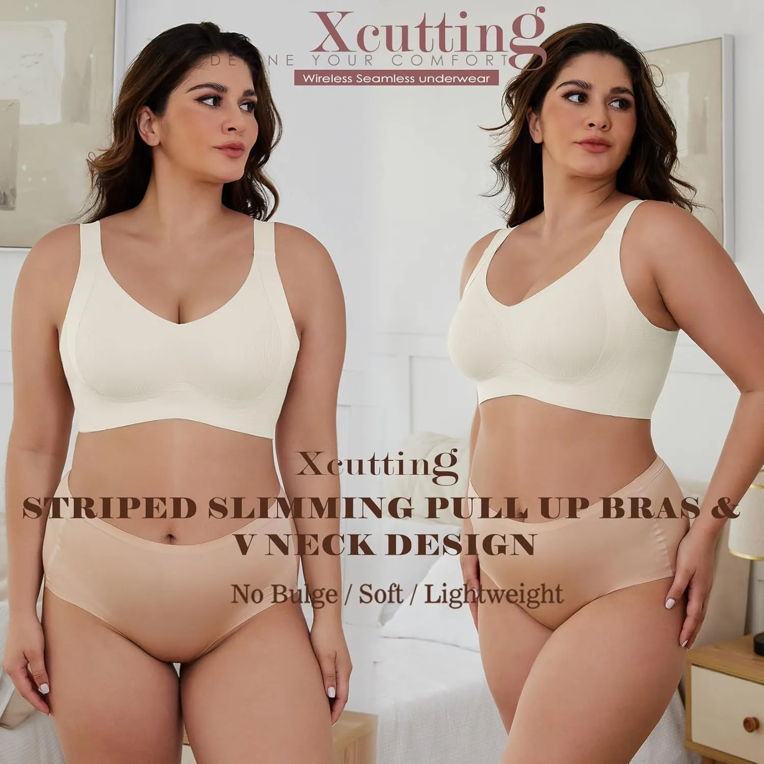 Plus Size Bras for Women No Underwire Full Coverage Everyday Bra Comfortable Wireless Padded Bras