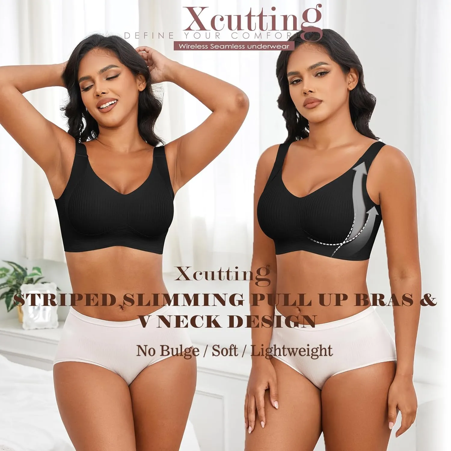 Plus Size Bras for Women No Underwire Full Coverage Everyday Bra Comfortable Wireless Padded Bras