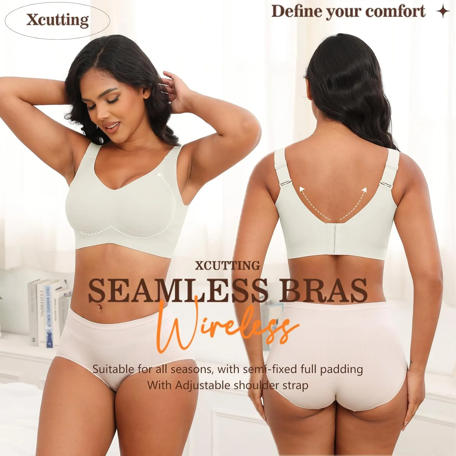 Plus Size Bras for Women No Underwire Full Coverage Everyday Bra Comfortable Wireless Padded Bras