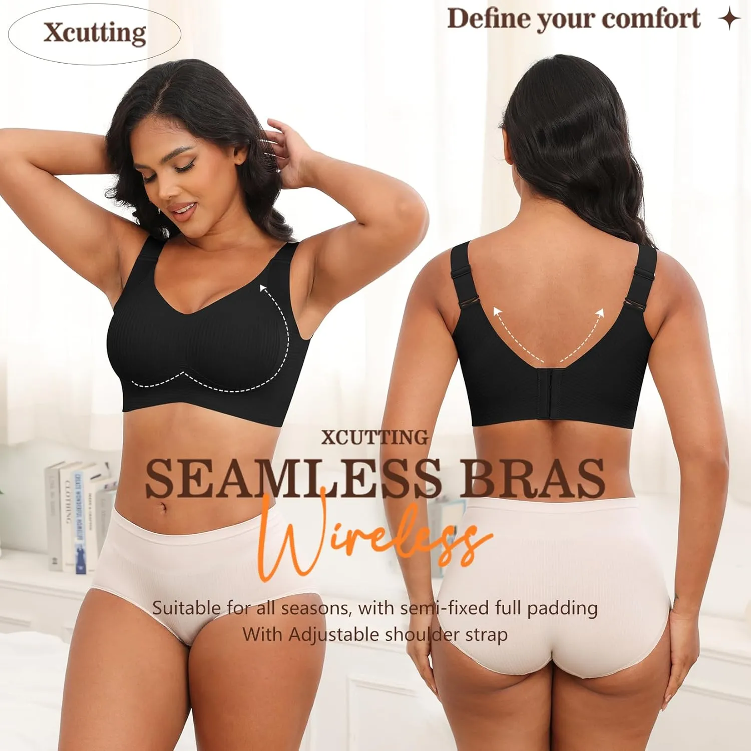 Plus Size Bras for Women No Underwire Full Coverage Everyday Bra Comfortable Wireless Padded Bras