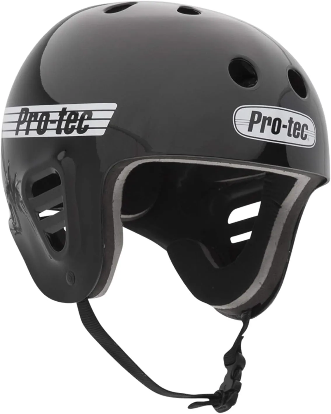 Pro-Tec Full Cut Water Wakeboarding Helmet, Ideal for Wakeboarding, Kayaking, Whitewater Rafting or Kite Surfing,  X-Large  Gloss Black