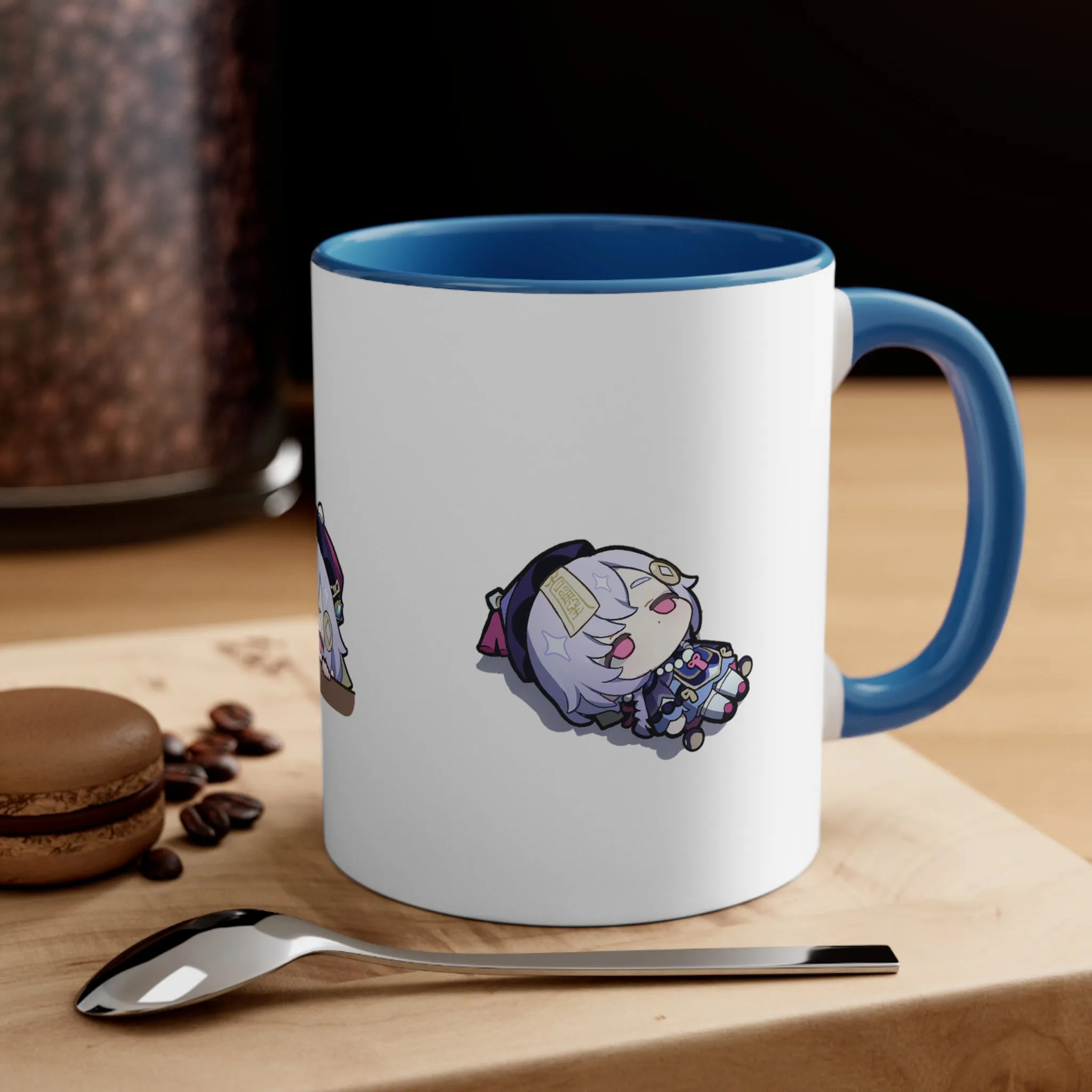Qiqi Genshin Impact Accent Coffee Mug, 11oz Cups Mugs Cup Gift For Gamer Gifts Game Anime Fanart Fan Birthday Valentine's Christmas