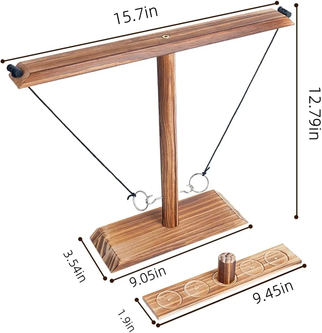 Ring Toss Game, Ring Throwing Game with Shot Put, Hook and Ring Throwing Game for Adults Kids, Fun Hook and Ring Game with Ladder