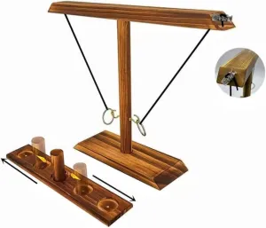 Ring Toss Game, Ring Throwing Game with Shot Put, Hook and Ring Throwing Game for Adults Kids, Fun Hook and Ring Game with Ladder