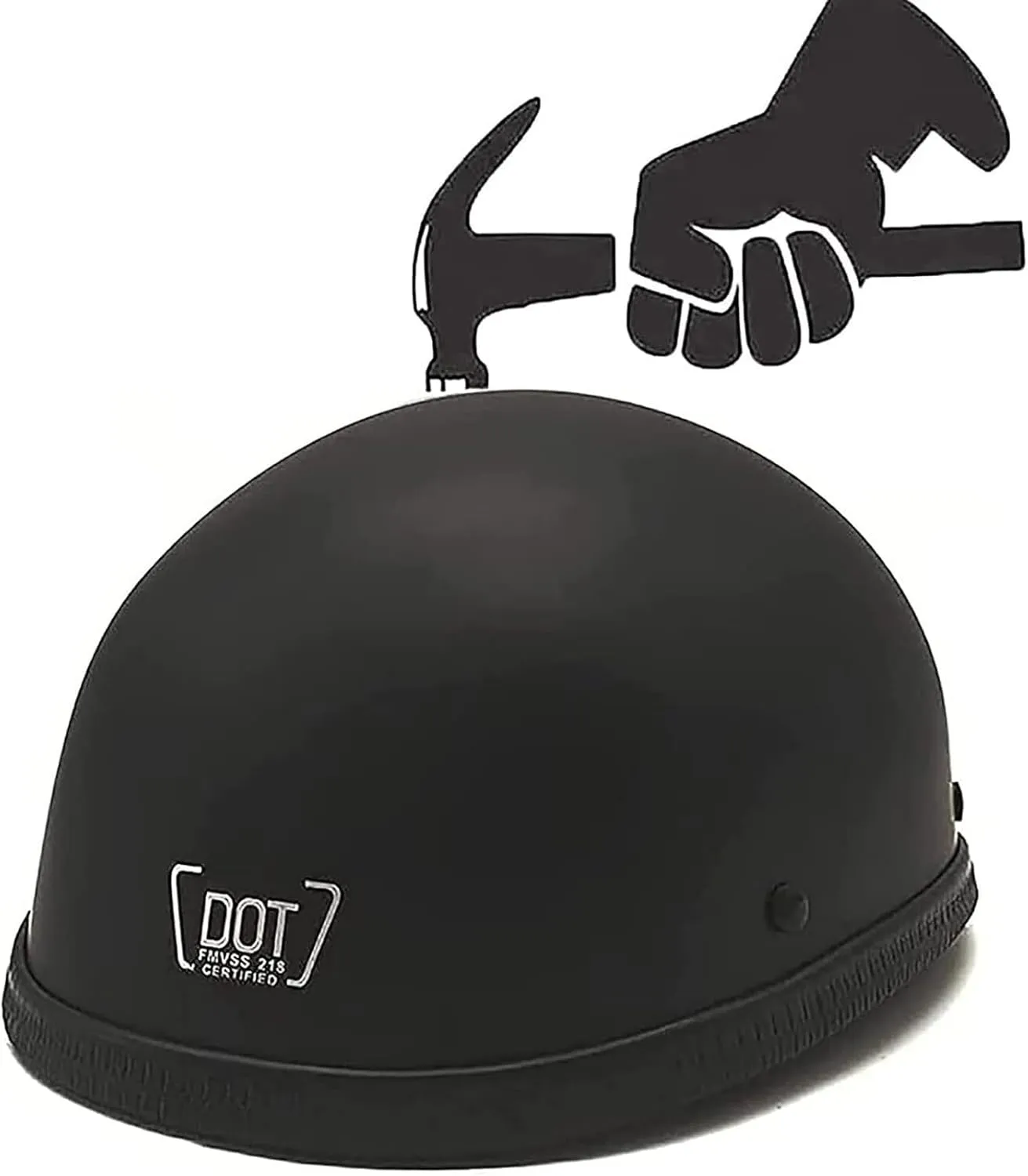 Small and Light Skull Cap Bike Helmet,Cool Skull Cap Helmets,Low Profile German Style Street Open Face Road Riding Beanie DOT Approved Electric Bicycle Helmet for Adult Men Women