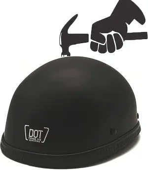 Small and Light Skull Cap Bike Helmet,Cool Skull Cap Helmets,Low Profile German Style Street Open Face Road Riding Beanie DOT Approved Electric Bicycle Helmet for Adult Men Women