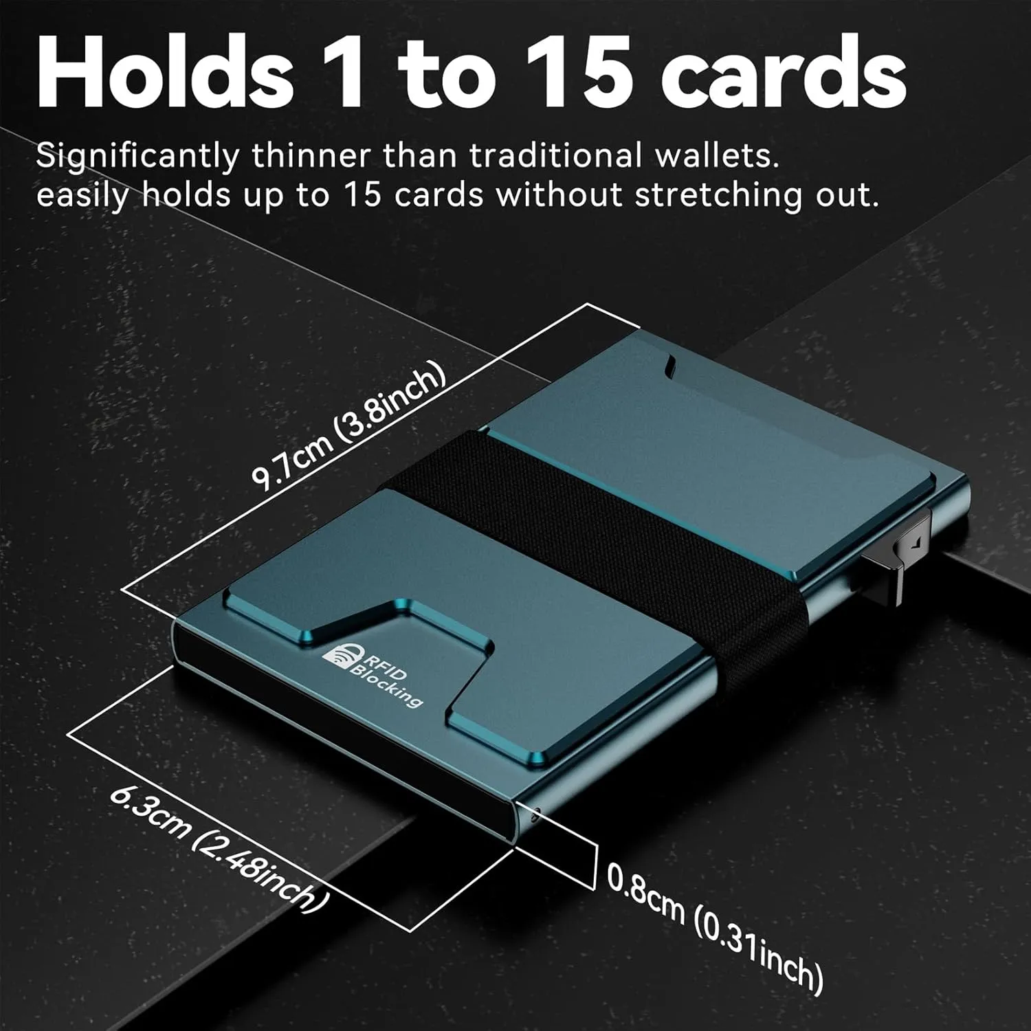 Smart Card Wallet for Men Slim: Minimalist Wallet For Men - RFID Blocking Pop Up Front Pocket Wallet, Metal Wallet 11 Card Holder