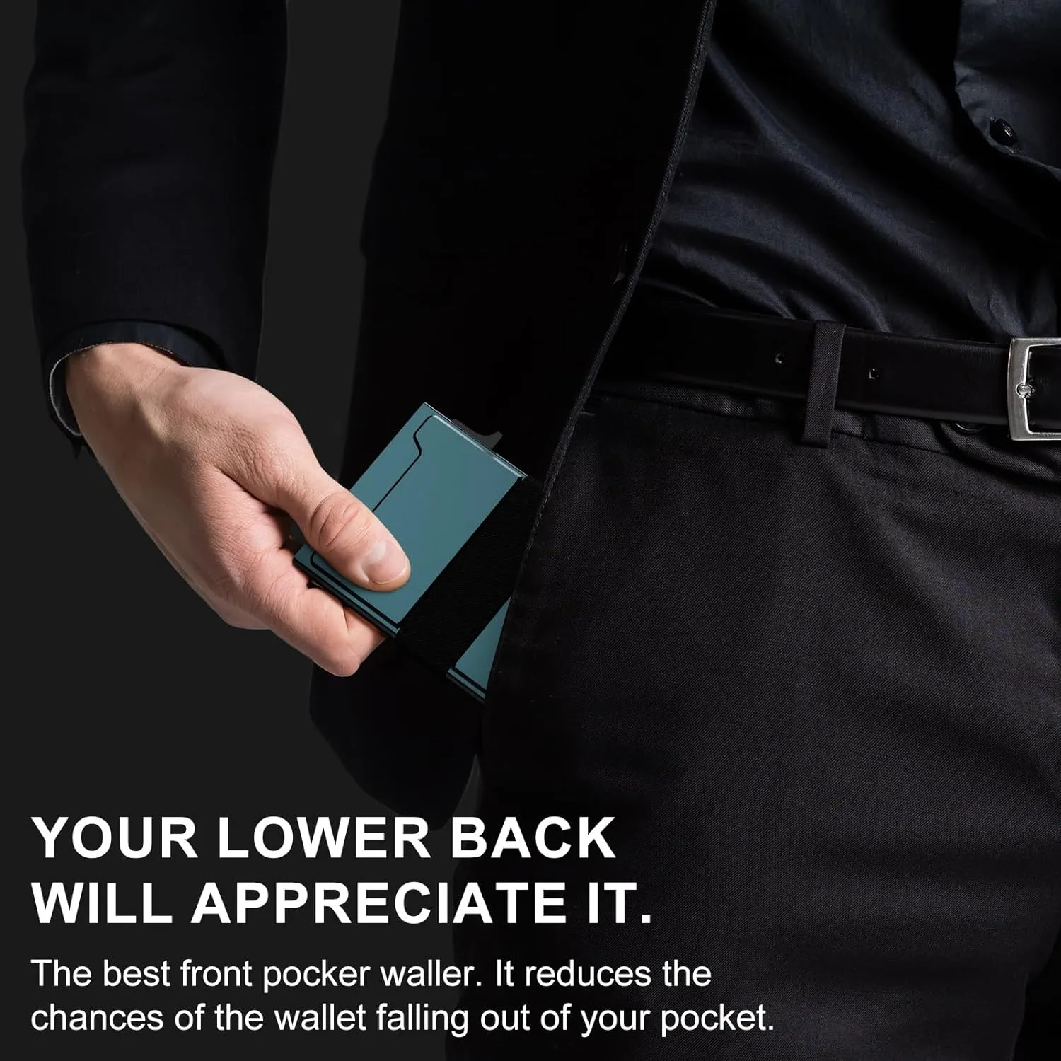 Smart Card Wallet for Men Slim: Minimalist Wallet For Men - RFID Blocking Pop Up Front Pocket Wallet, Metal Wallet 11 Card Holder