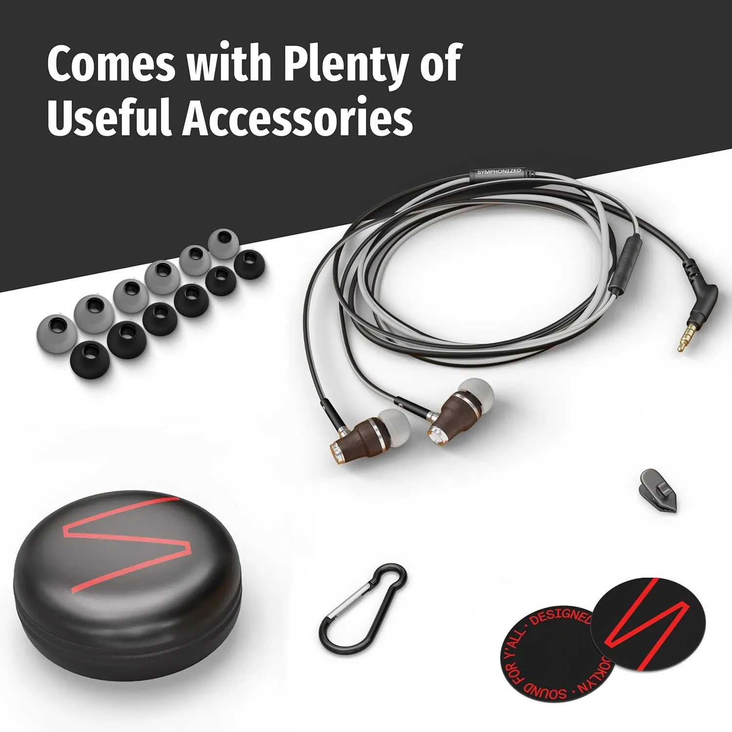 Symphonized Wired Earbuds with Microphone  90% Noise Cancelling Ear buds with Mic, in Ear Headphones Wire for Computer & Phone, Earphones 3.5 mm Jack