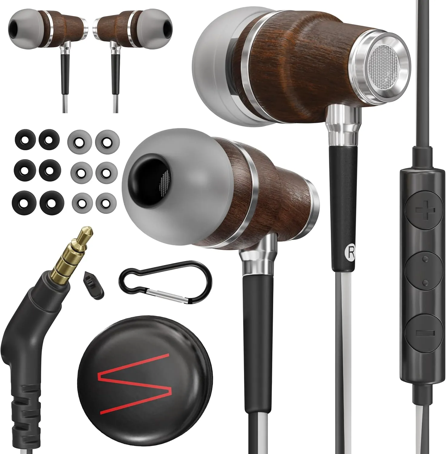 Symphonized Wired Earbuds with Microphone  90% Noise Cancelling Ear buds with Mic, in Ear Headphones Wire for Computer & Phone, Earphones 3.5 mm Jack