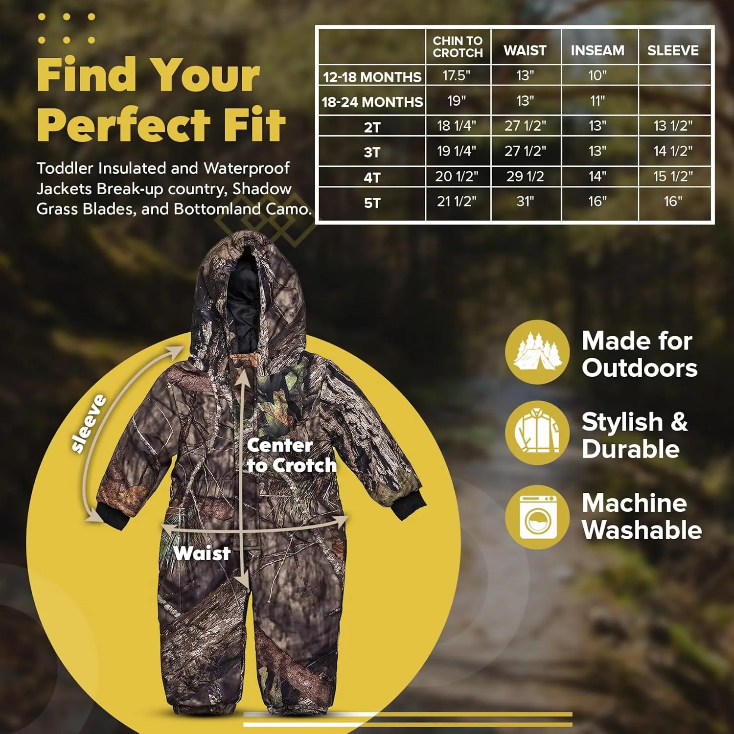 TrailCrest by Treel Infant-Toddler One Piece Snowsuits Overalls Waterproof Ski Suits Jumpsuits