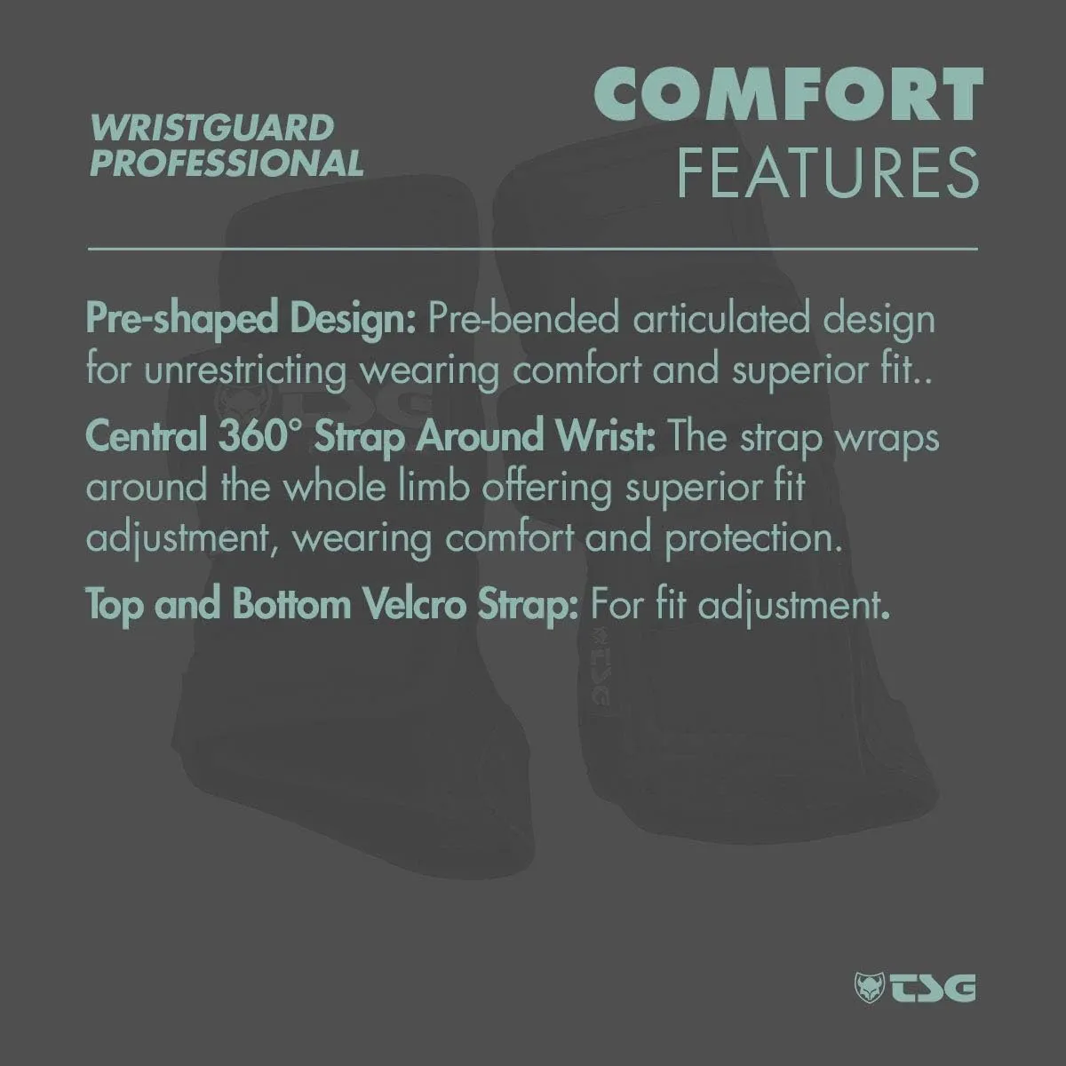 TSG Professional Wristguard, Ergonomic Splint, Palm, Wrist Support, Hardshell, Snowboarding, Skiing, Downhill, Skateboarding, Swiss Design, Black