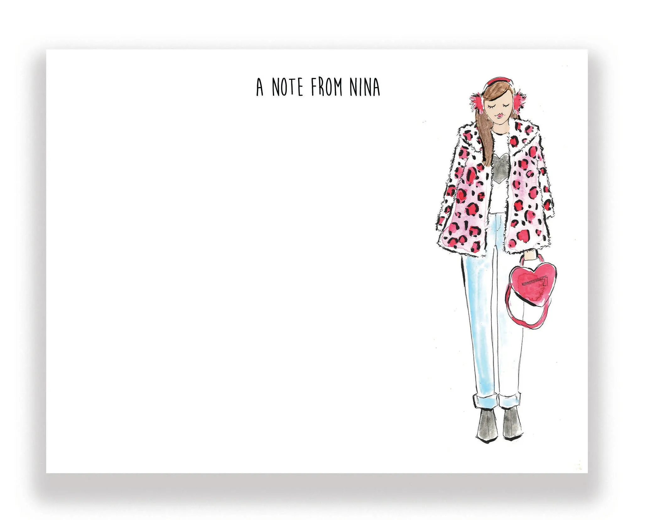 Valentine Leopard Print Personalized Stationery