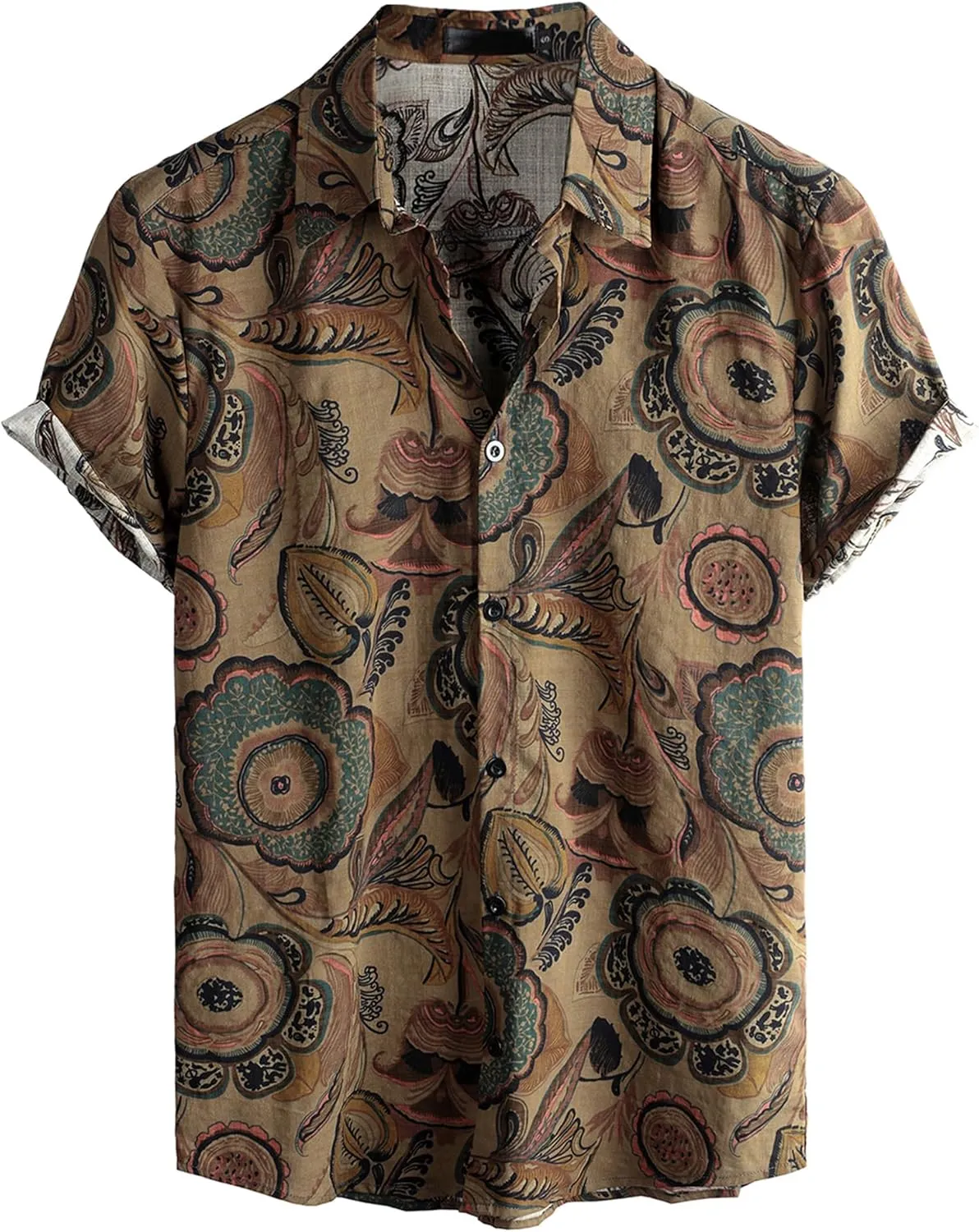 VATPAVE Mens Casual Hawaiian Floral Shirts Short Sleeve Button Down Tropical Shirts Beach Summer Shirts