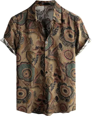 VATPAVE Mens Casual Hawaiian Floral Shirts Short Sleeve Button Down Tropical Shirts Beach Summer Shirts