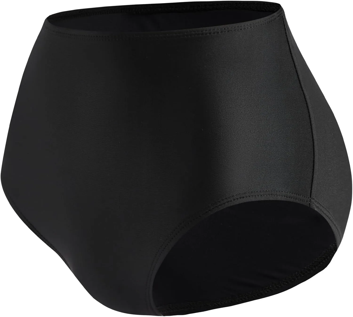 Women's Black High Waisted Bikini Bottom Full Coverage Bathing Suit Swim Bottoms Tummy Control Swimsuit Shorts