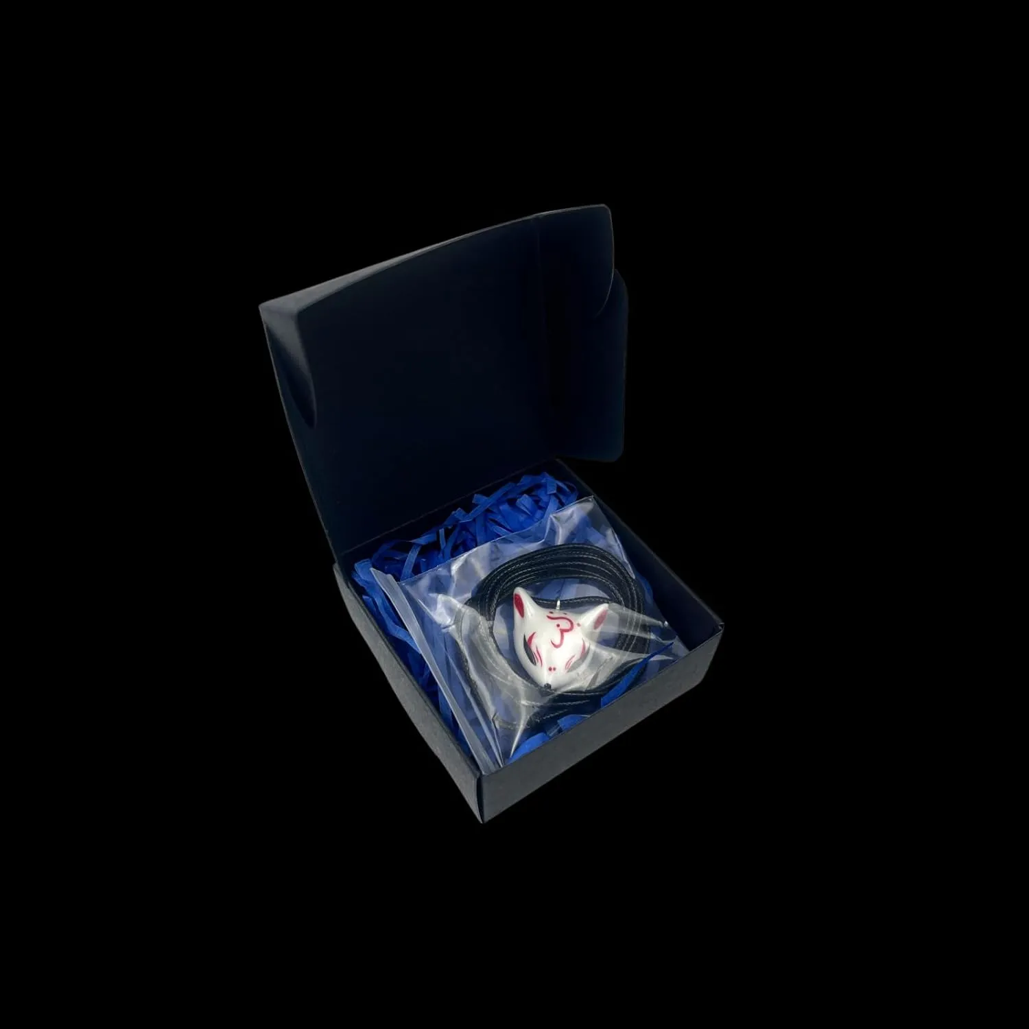 YangYong Ceramic Fox Necklace Little Kitsune Mask Pendant for Women Men Boyfriend Girl, Unique Hand Painted Birthday Gift Strands Jewelry