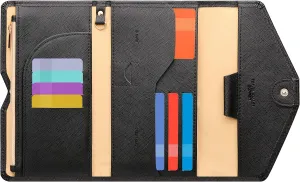 ZOPPEN Mulit-purpose Rfid Blocking Passport Holder Travel Wallet (Ver.4) Passport and Vaccine Card Holder ComboTri-fold Document Organizer Travel Essentials